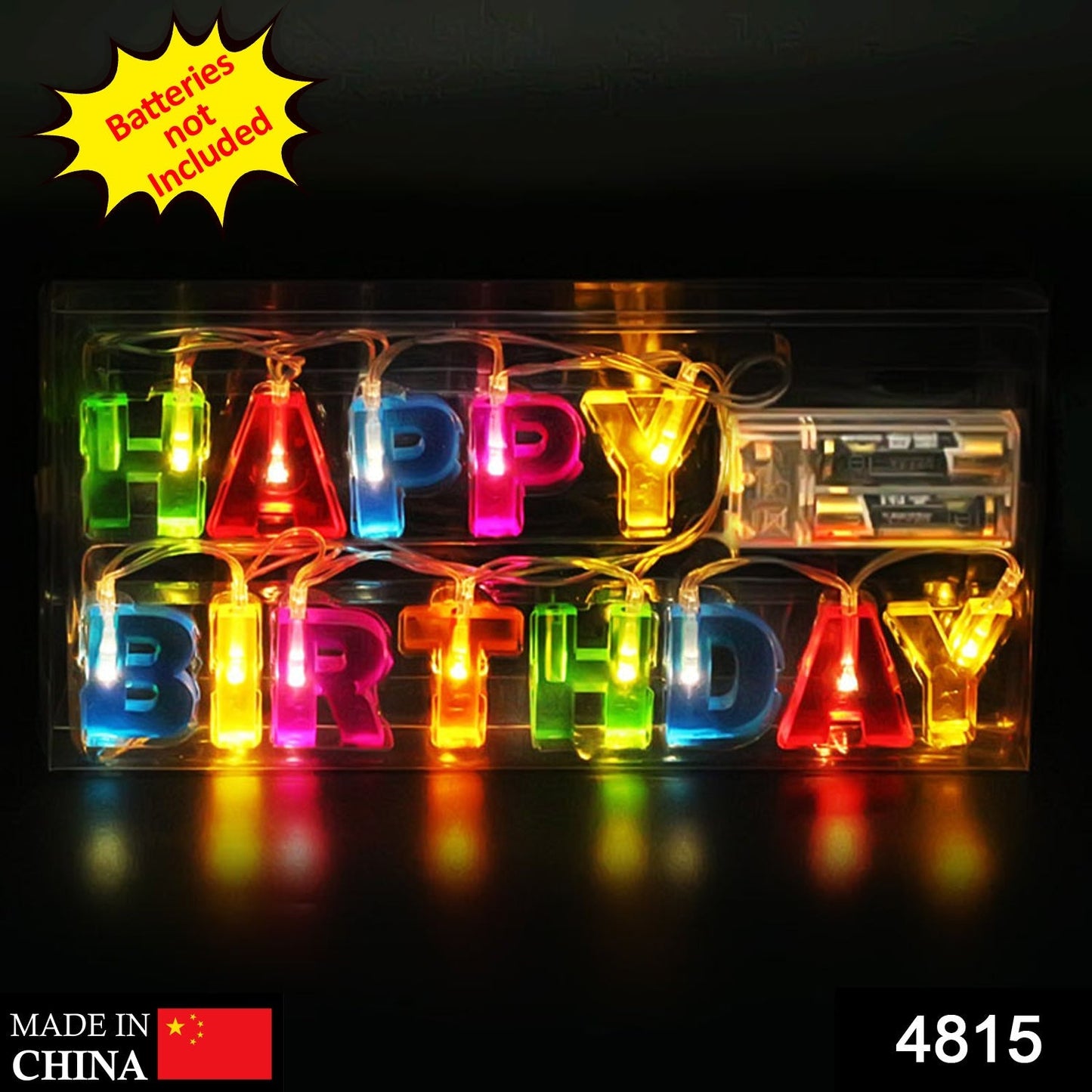 Decoratives Plastic Happy Birthday 13 LED Letter