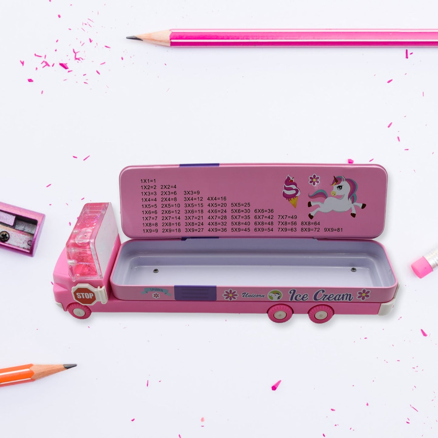 Double Decker Magic Truck Compass Pencil Case