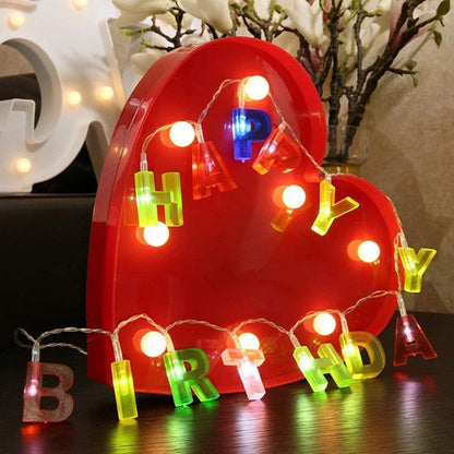 Decoratives Plastic Happy Birthday 13 LED Letter