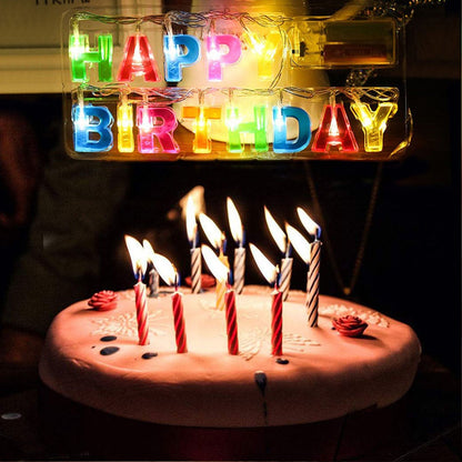 Decoratives Plastic Happy Birthday 13 LED Letter