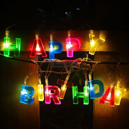 Decoratives Plastic Happy Birthday 13 LED Letter